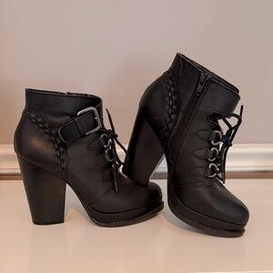Seychelles Black Ankle Boots with Buckle Detail